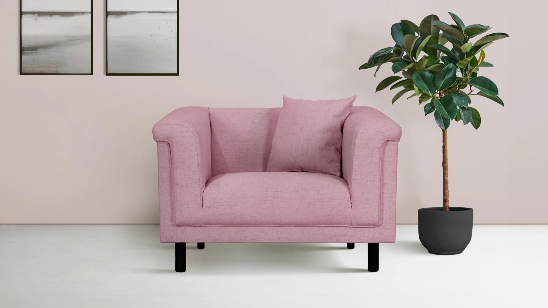 Home Affaire Sessel AGNIA Rosa Polyester mit Zierkissen