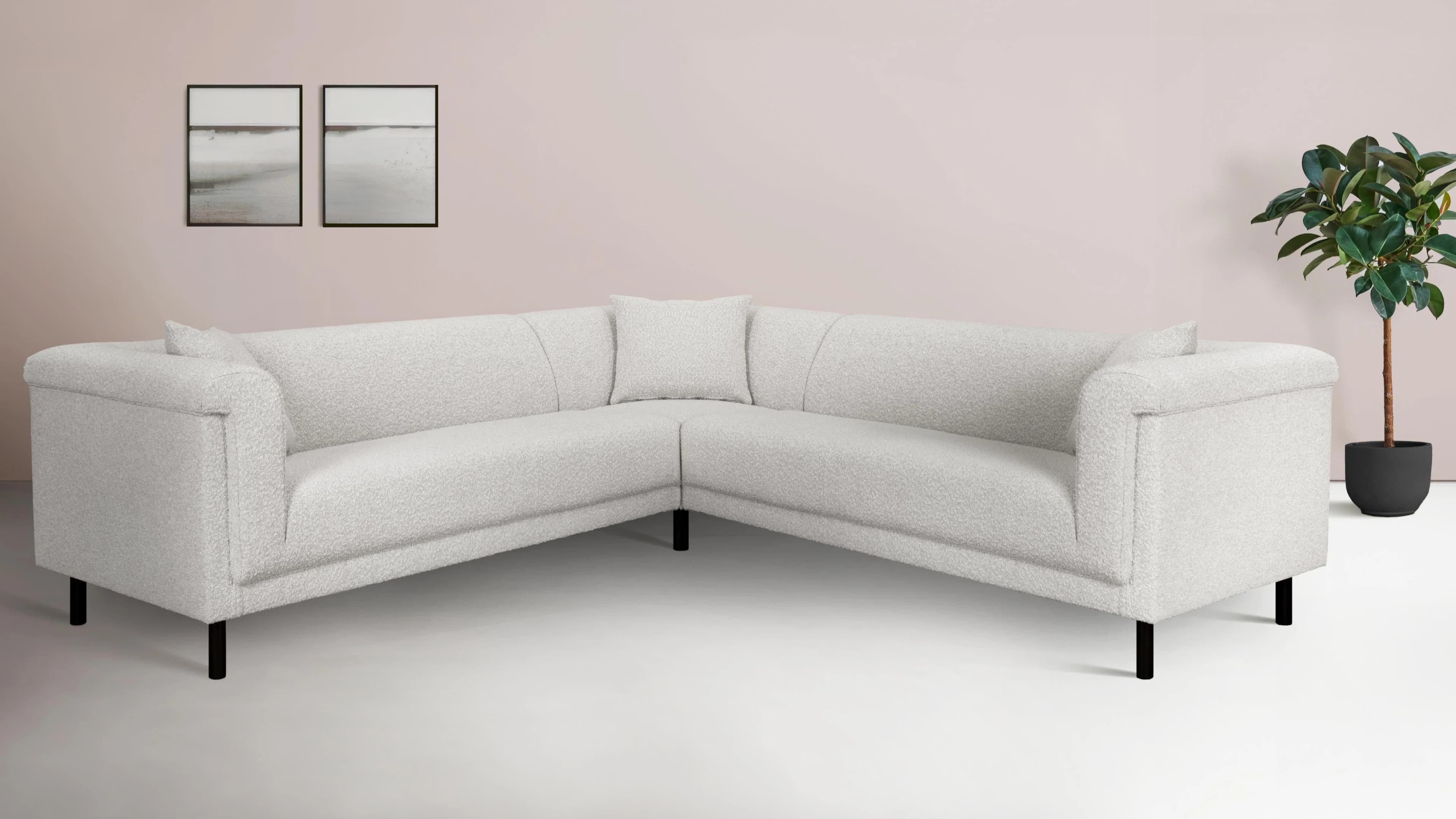HOME AFFAIRE Ecksofa AGNIA L-Form Beige mit Zierkissen