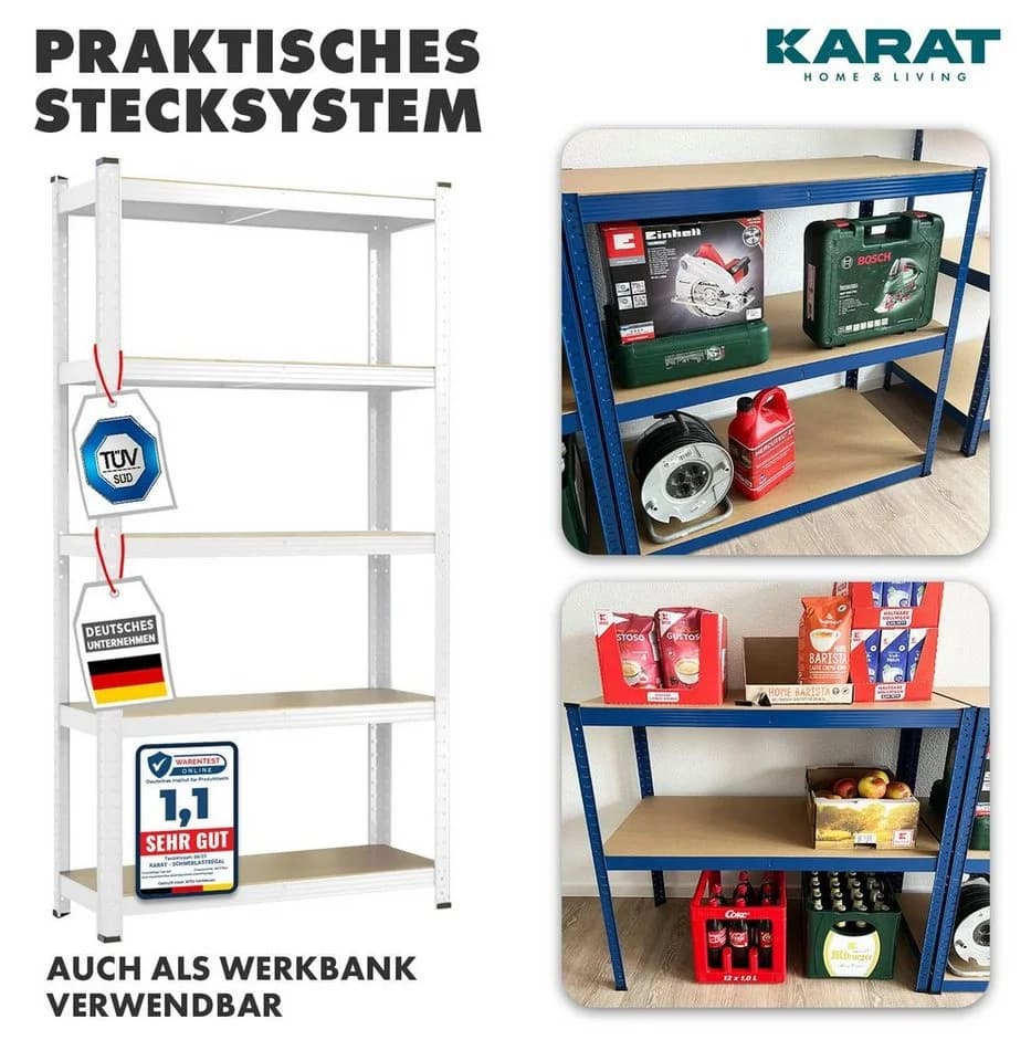 Kubus Schwerlastregal Weiß Lagerregal für Keller - Bild 4