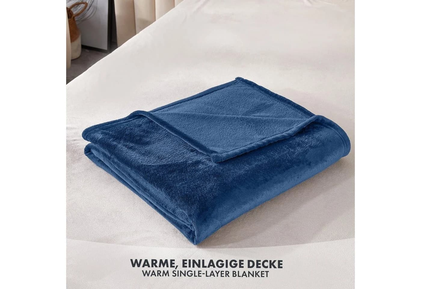 Kubus Wohndecke Charme Flanell Polyester Dunkelblau