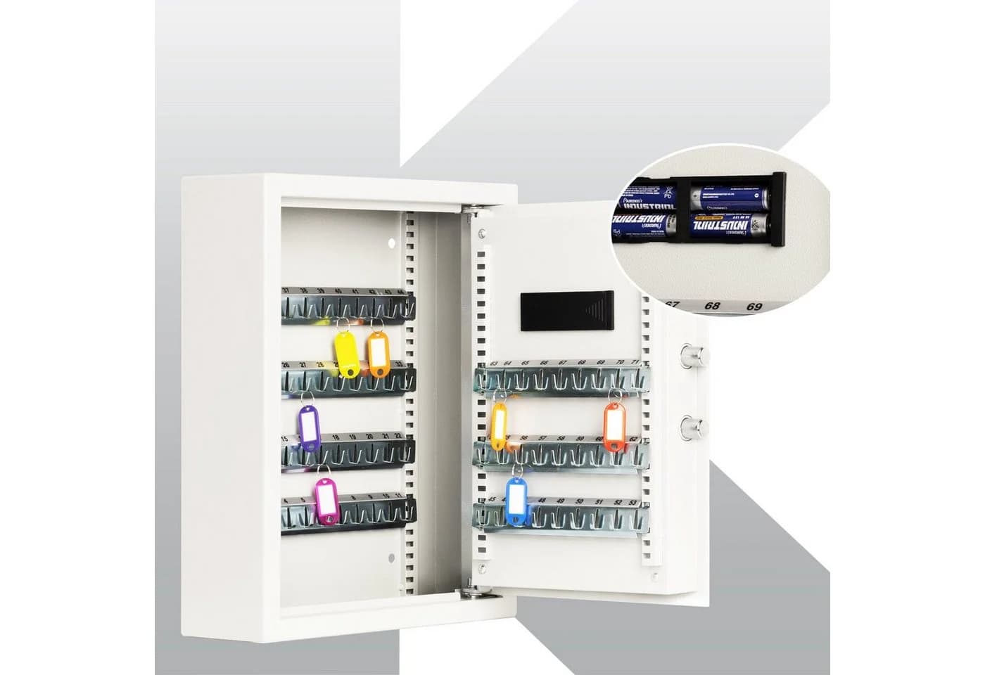 Kubus Schlüsseltresor mit Elektronikschloss Grau Stahl - Bild 4