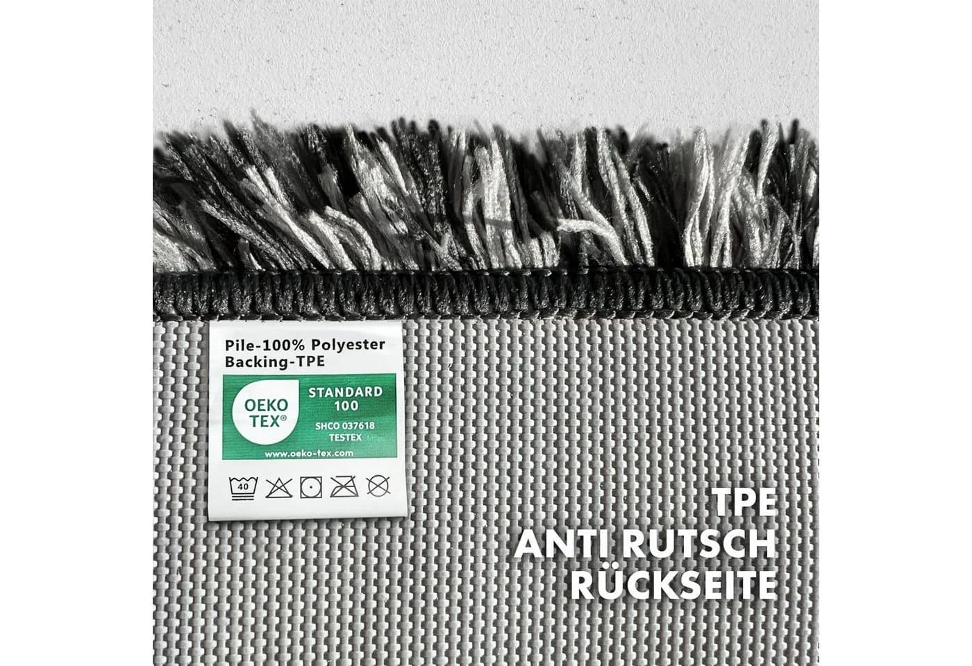 Kubus Badematte Charles Rechteckig Rutschhemmende Rückseite Polyester - Bild 5