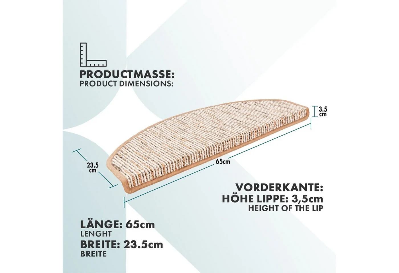 Kubus Stufenmatte Genf Beige Selbstklebend Umkettelt - Bild 5