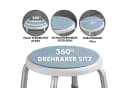 Kubus Duschhocker Anton 360° drehbar höhenverstellbar weiß/blau Bild 1