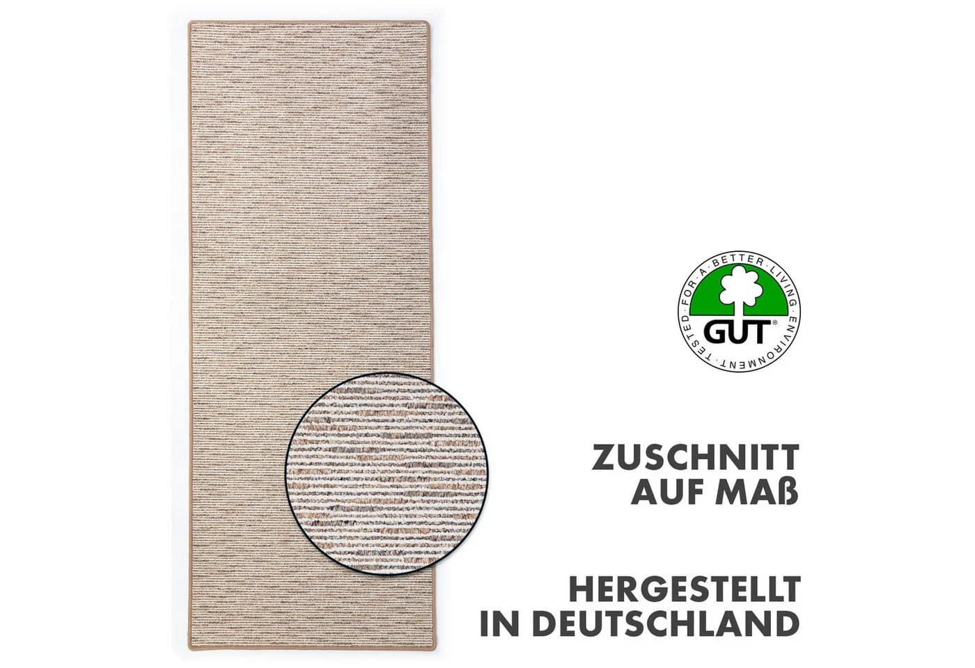 Kubus Teppich auf Maß Genf Moderner Wohnteppich Beige Braun Grau