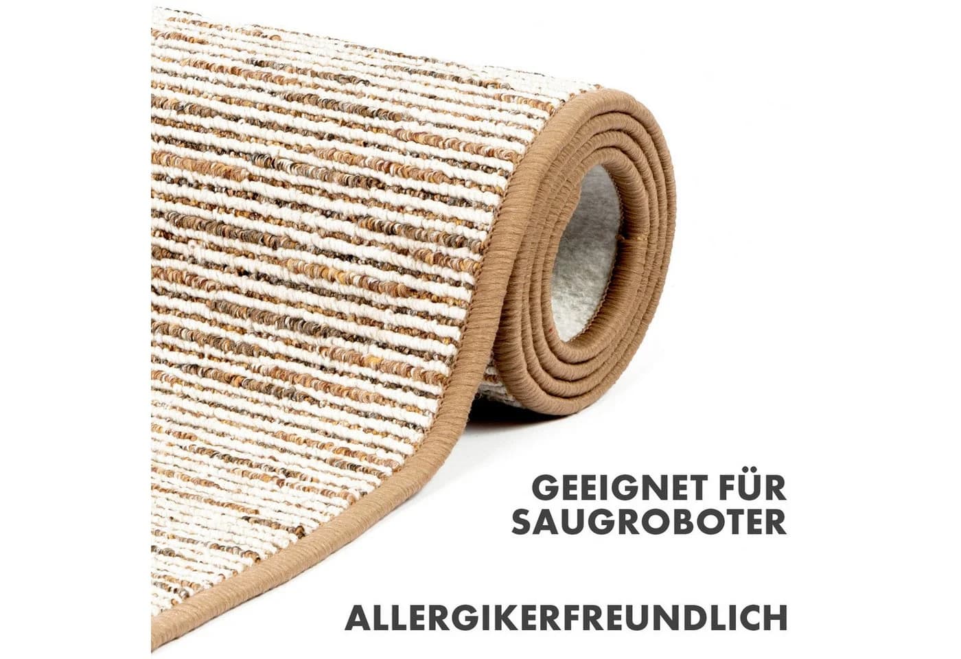 Kubus Teppich auf Maß Genf Moderner Wohnteppich Beige Braun Grau - Bild 3