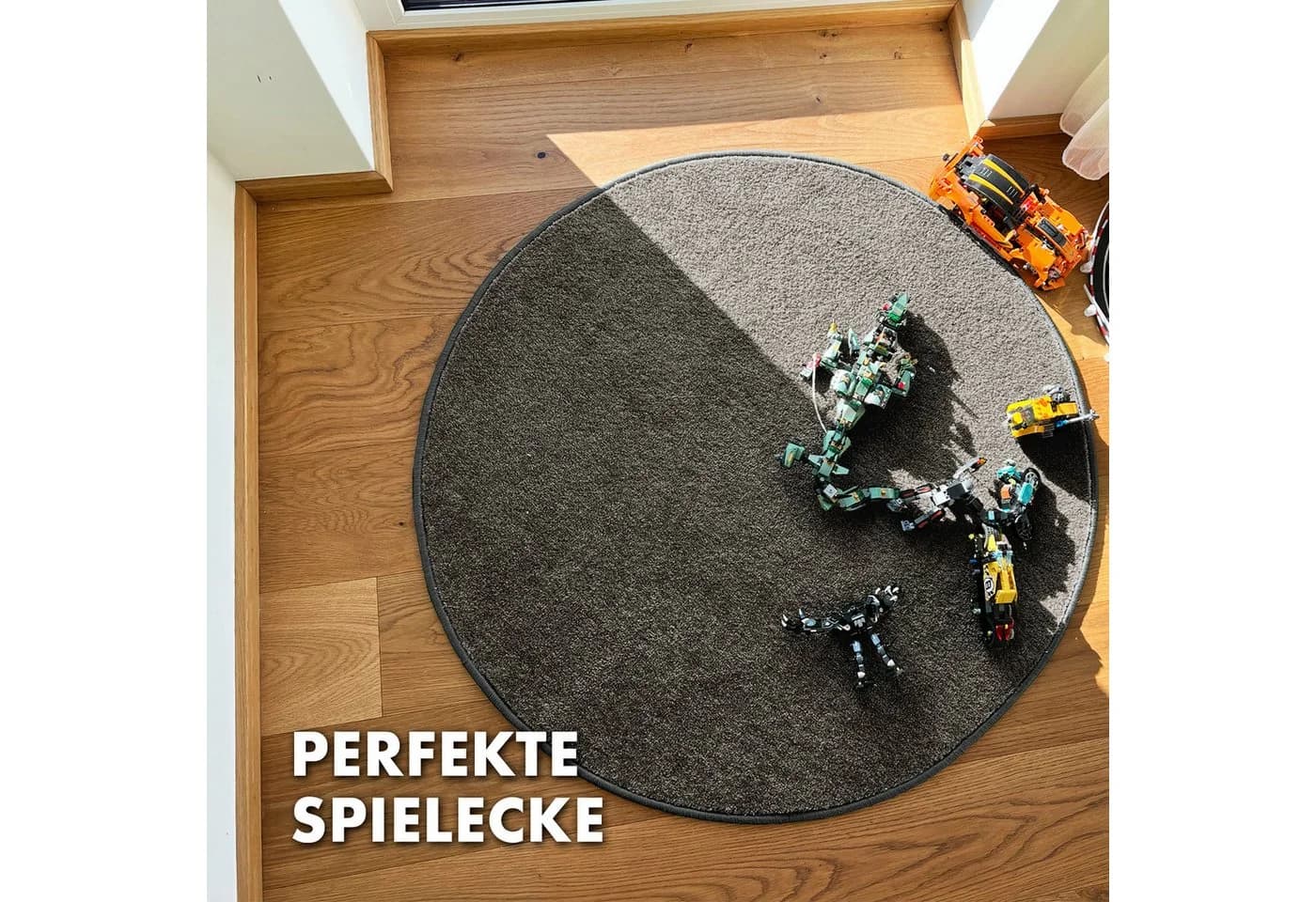 Kubus Kinderteppich Turtle Rund Anthrazit Polypropylen - Bild 3