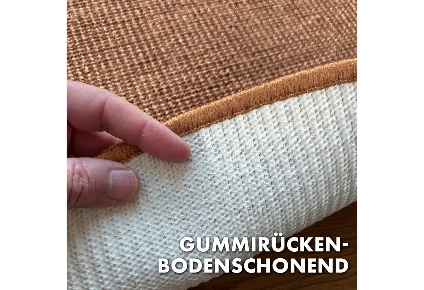 Kubus Kratzmatte für Katzen, Rund, Sisal Kratzteppich, Braun - Bild 4