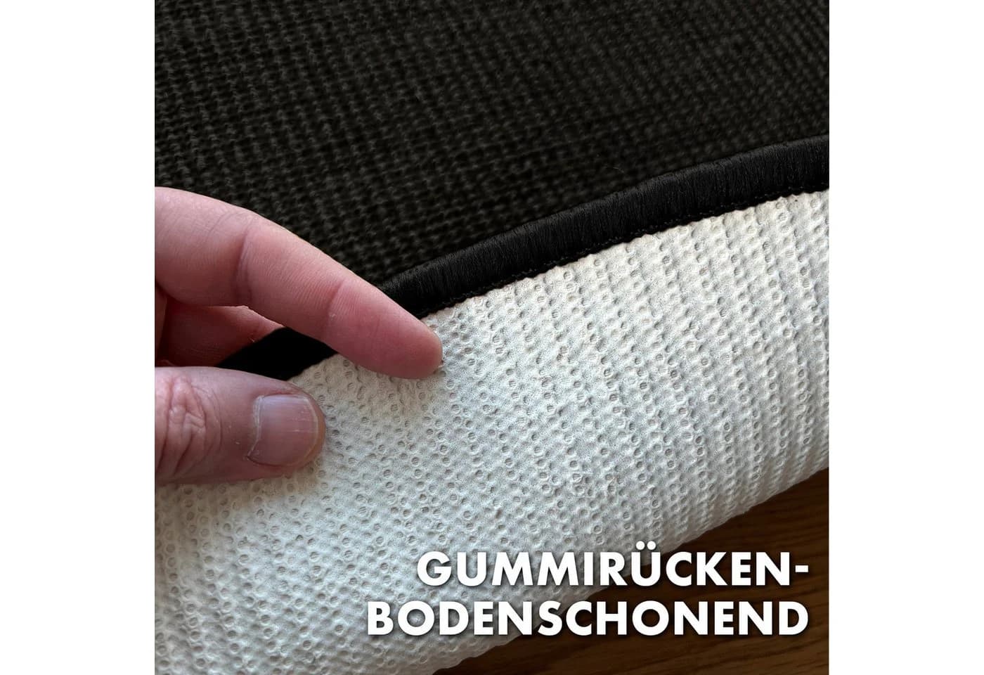 Kubus Kratzmatte für Katzen, Rund, Sisal Kratzteppich, Schwarz - Bild 4