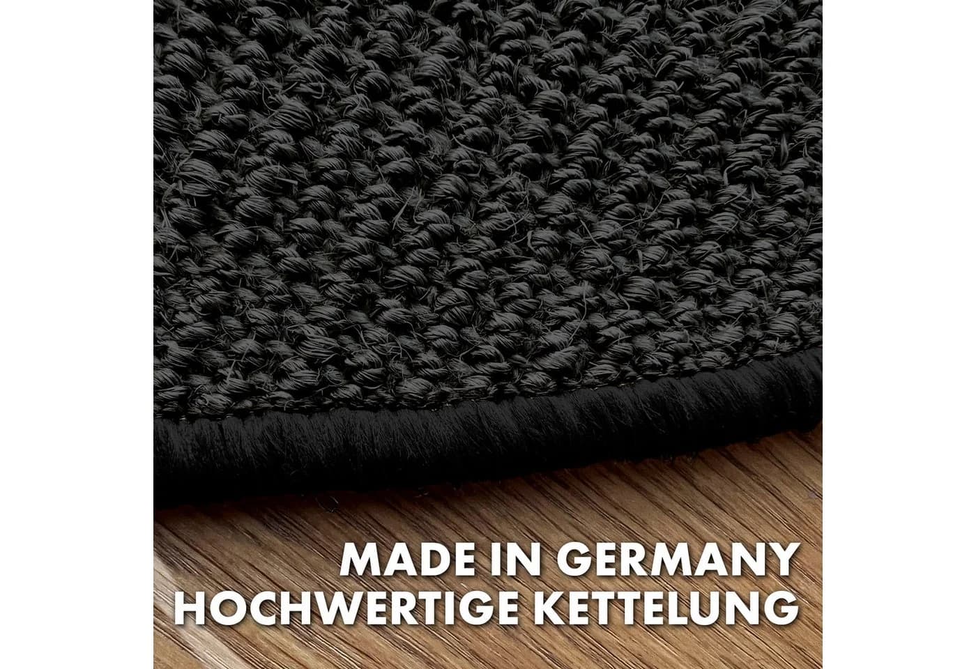 Kubus Kratzmatte für Katzen, Rund, Sisal Kratzteppich, Schwarz - Bild 5
