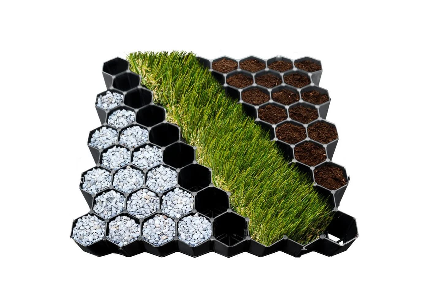 Kubus Rasengitter 50x50 cm Schwarz HDPE - Bild 2