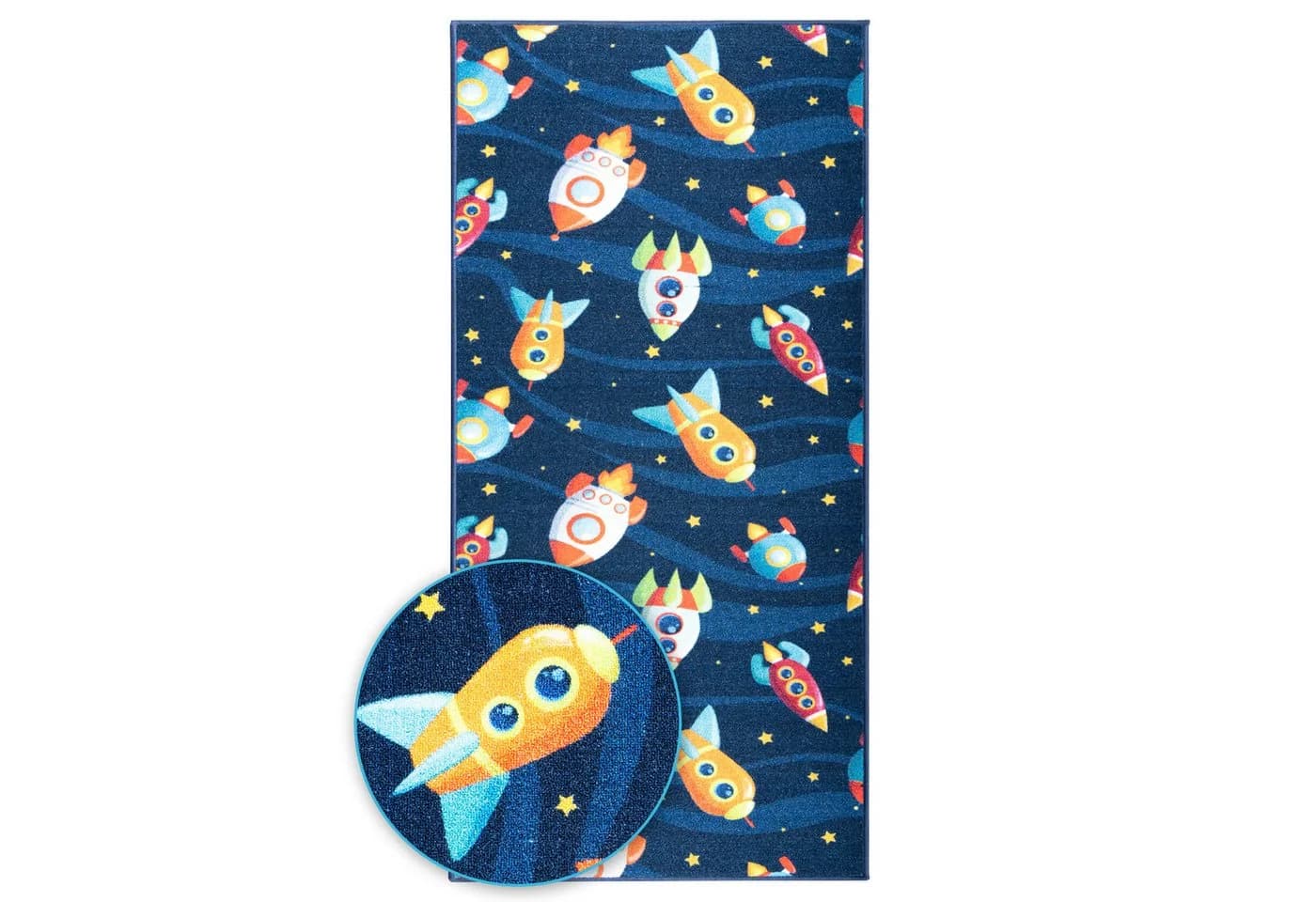 Kubus Kinderteppich Ball&Space Polyamid Rutschhemmend 80cm Breite