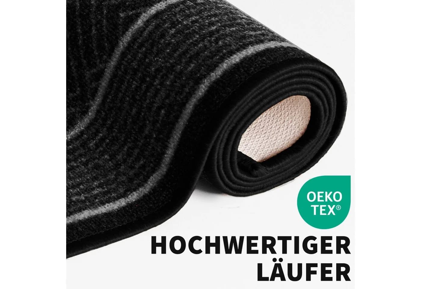 Kubus Teppich Läufer Raute Anthrazit Silber Braun Beige Polyamid - Bild 3