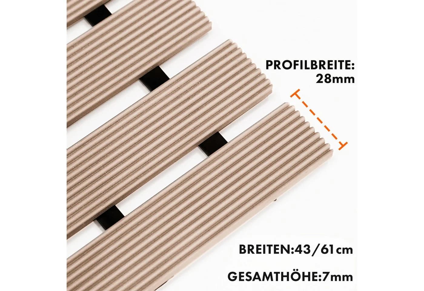 Kubus Duschmatte Antirutsch-Bädermatte mit Drainagefunktion, Vinyl, Beige - Bild 3