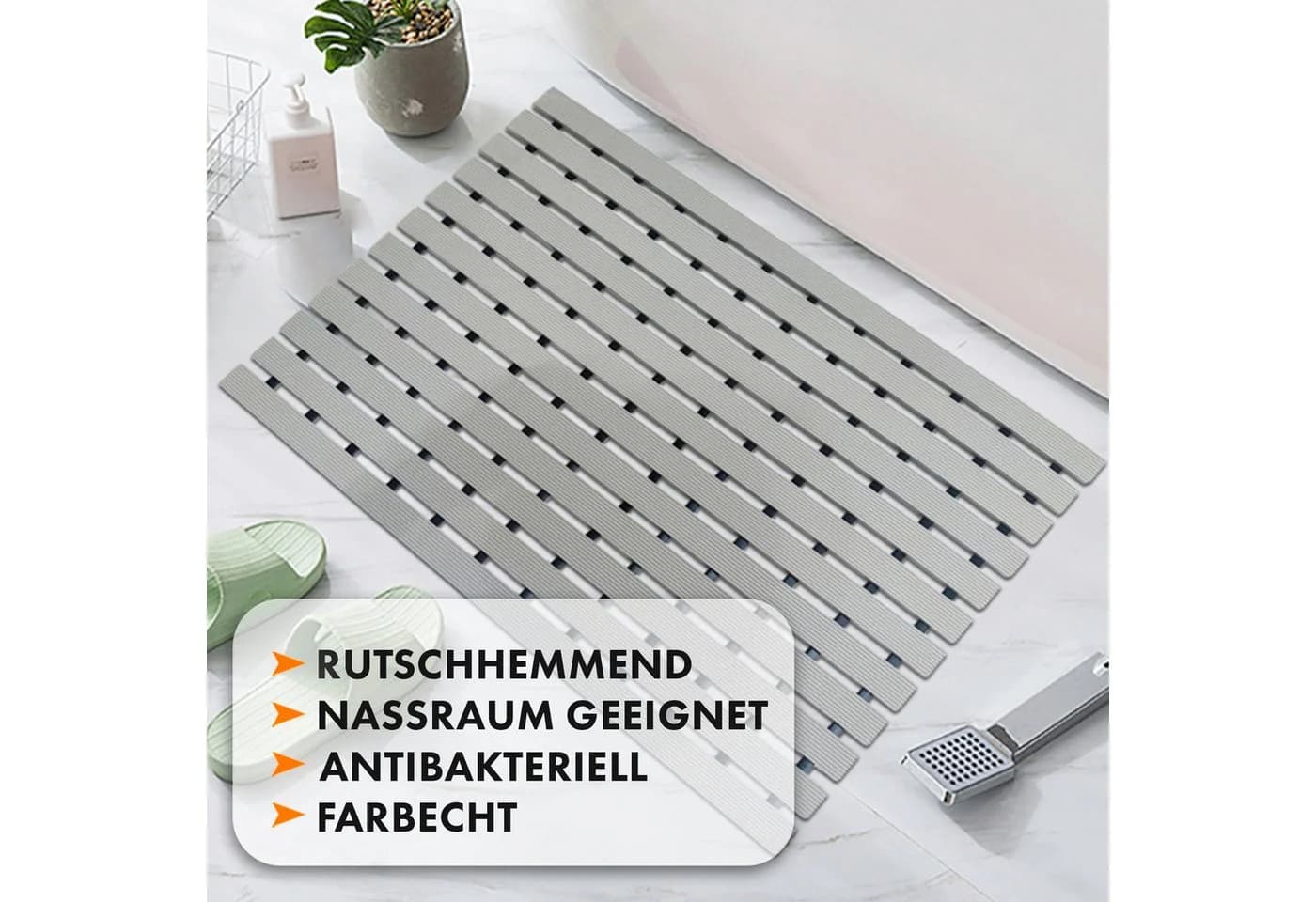 Kubus Duschmatte Antirutsch mit Drainage, Vinyl, Mehrfarbig - Bild 5