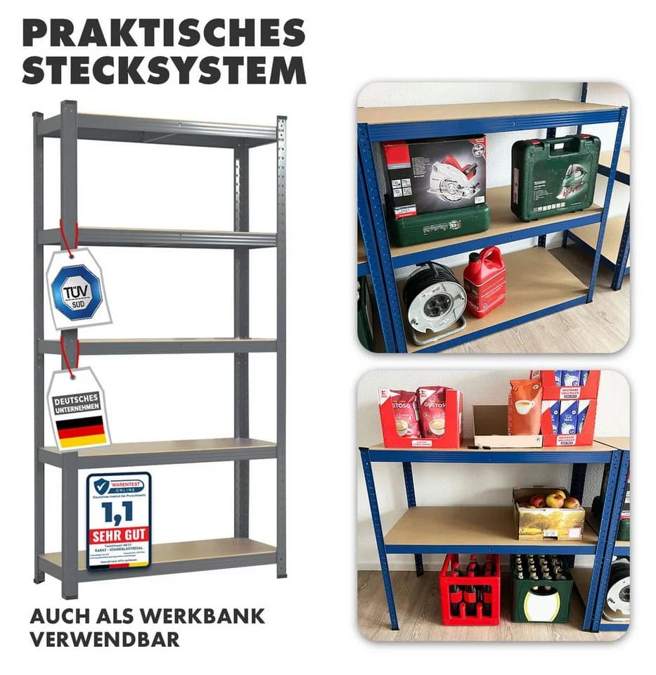 Kubus Schwerlastregal Anthrazit-Grau Lagerregal für Keller - Bild 4