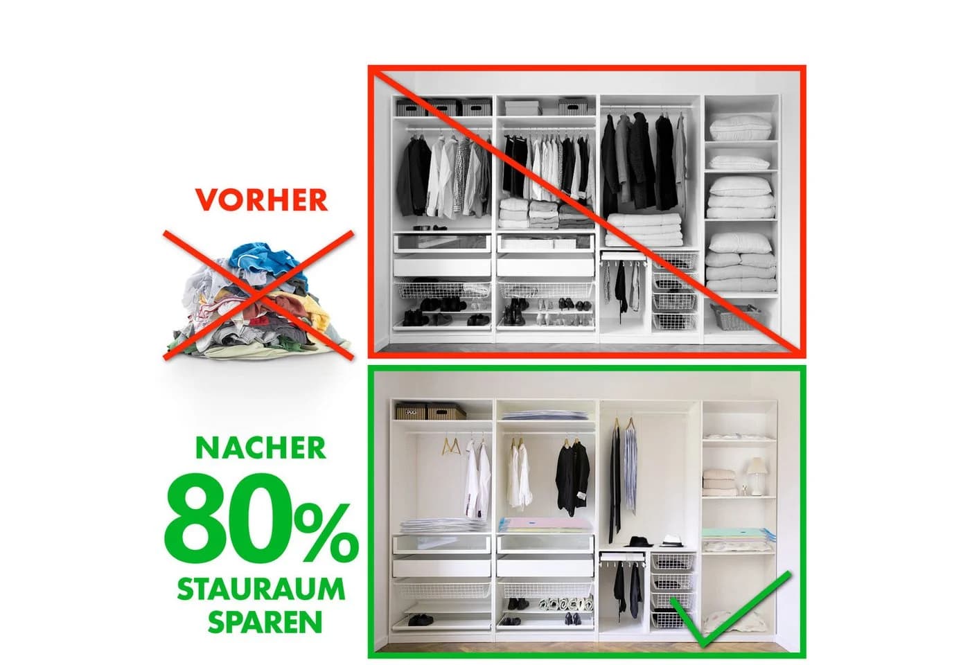Kubus Kleiderschutzhülle Vakuum-Aufbewahrungsbeutel Jerry Transparent - Bild 5