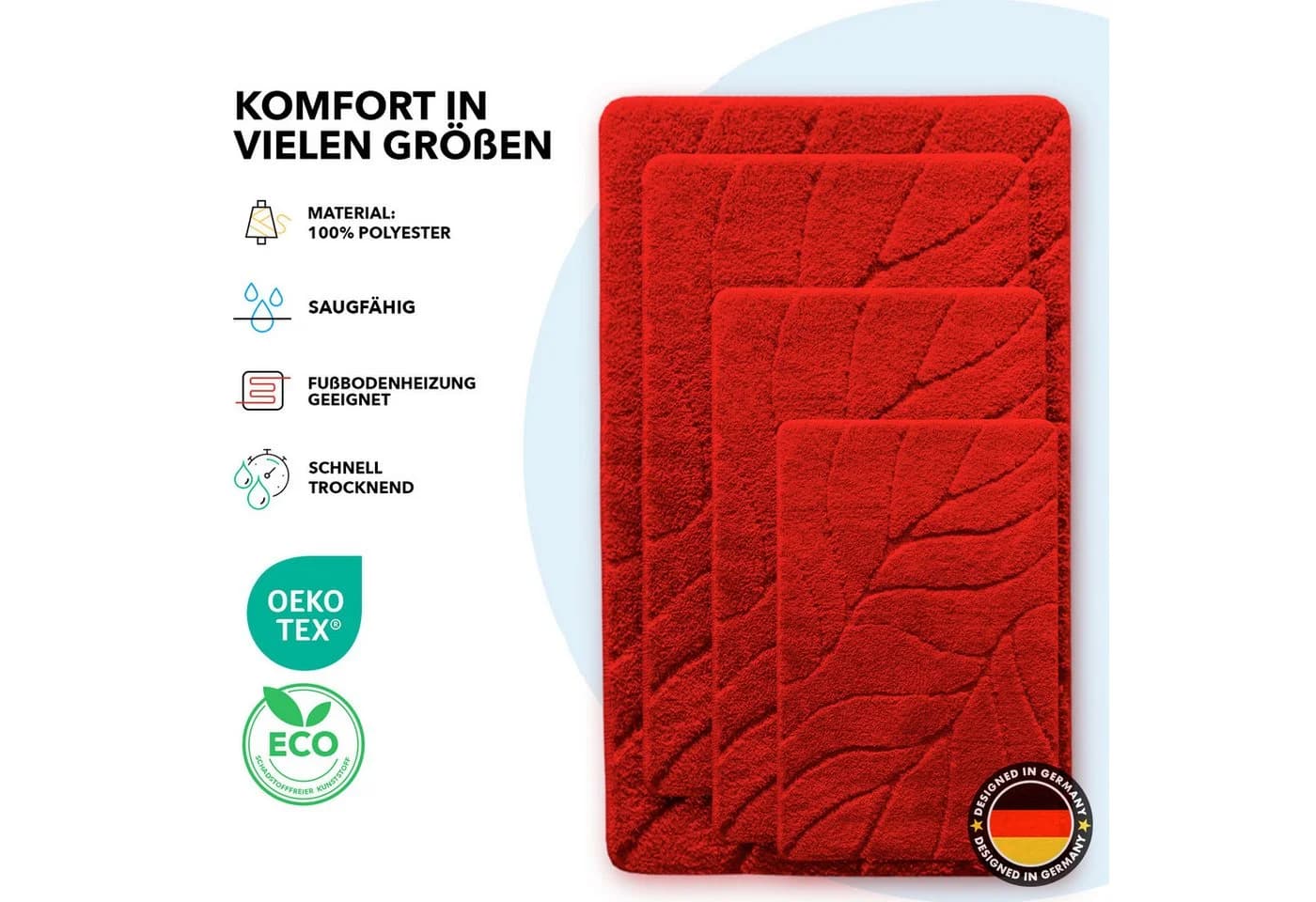 Kubus Duschmatte Elara Blattmuster Polyester - Bild 3