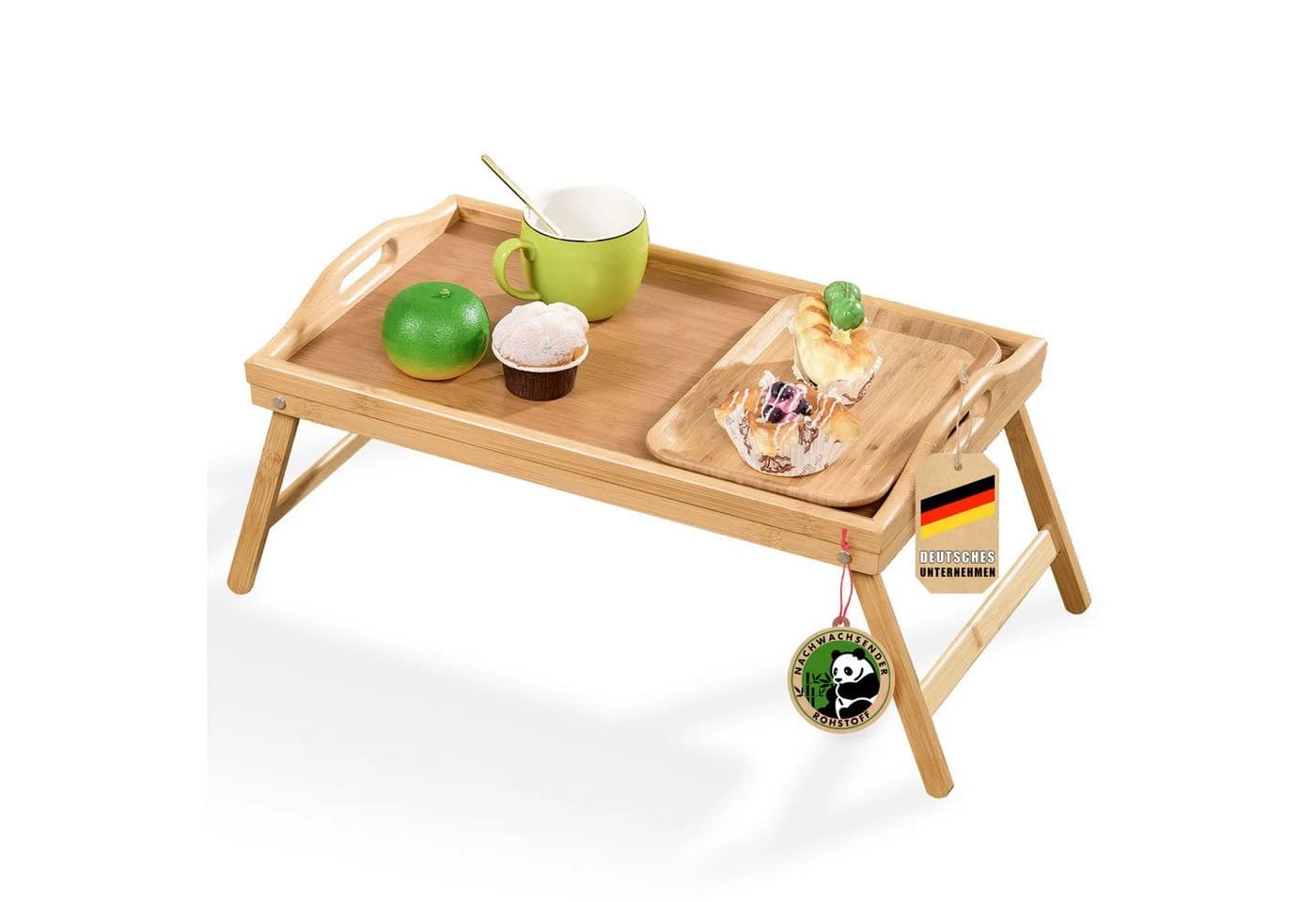 Kubus Bambus-Betttablett Cedar mit klappbaren Füßen Braun - Bild 3