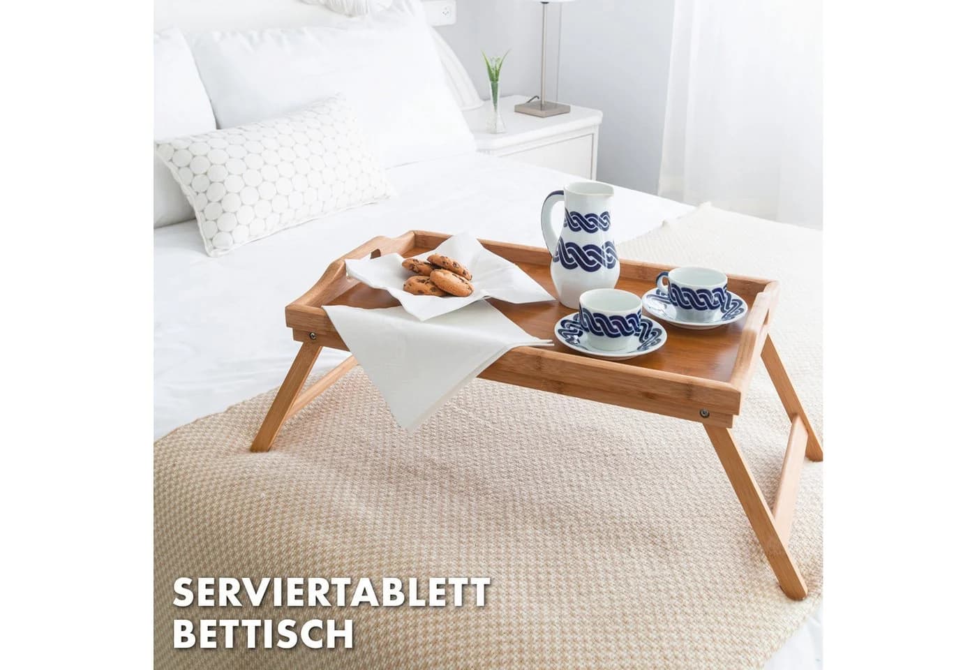 Kubus Bambus-Betttablett Cedar mit klappbaren Füßen Braun - Bild 5