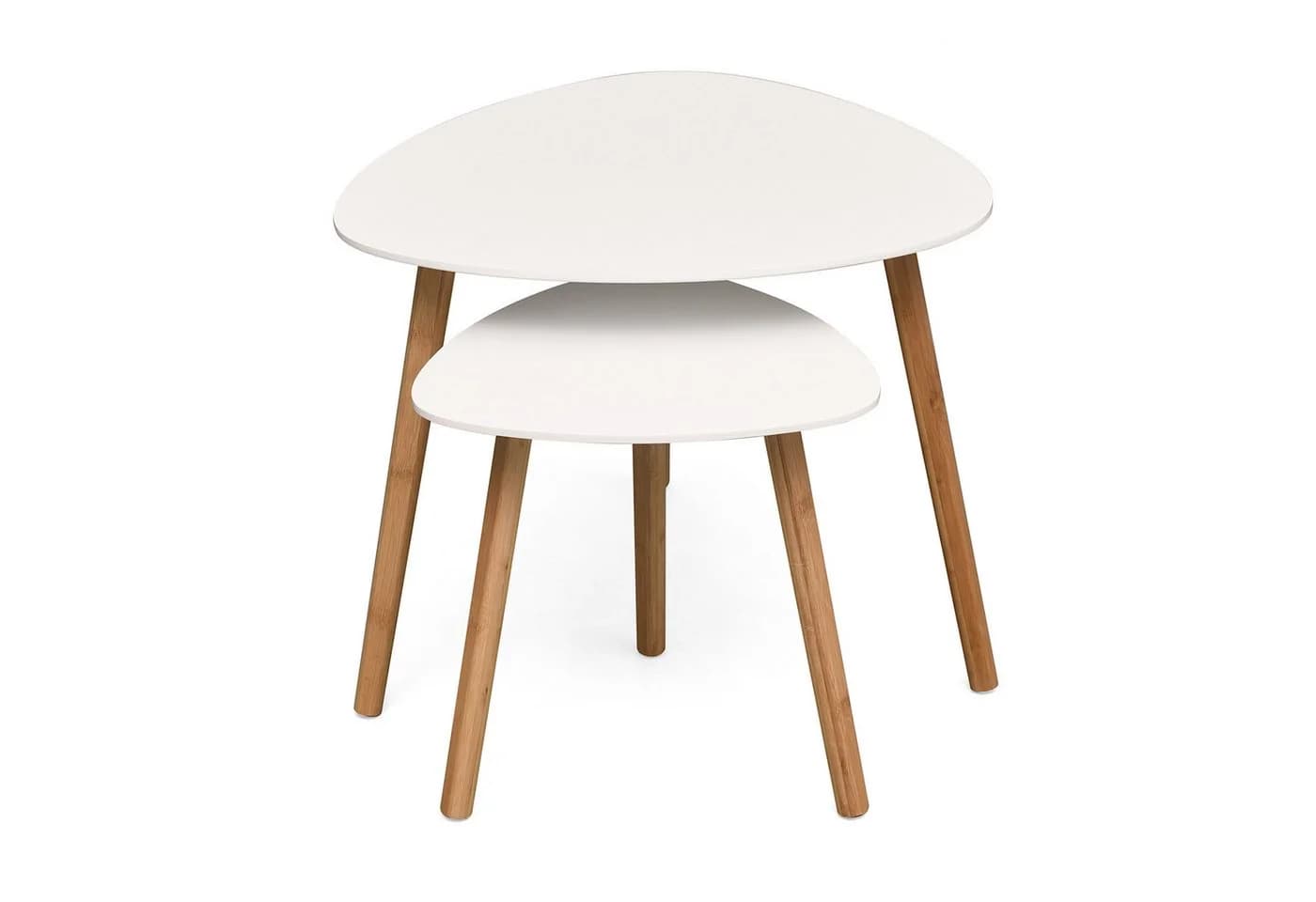 Kubus Couchtisch 2er Set Denali Weiß/Braun Bambus MDF - Bild 2