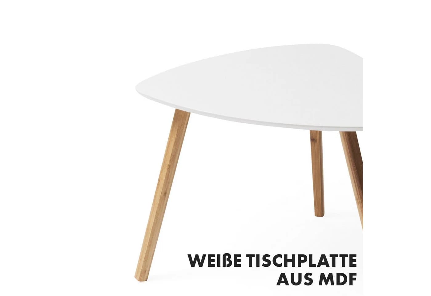 Kubus Couchtisch 2er Set Denali Weiß/Braun Bambus MDF - Bild 3