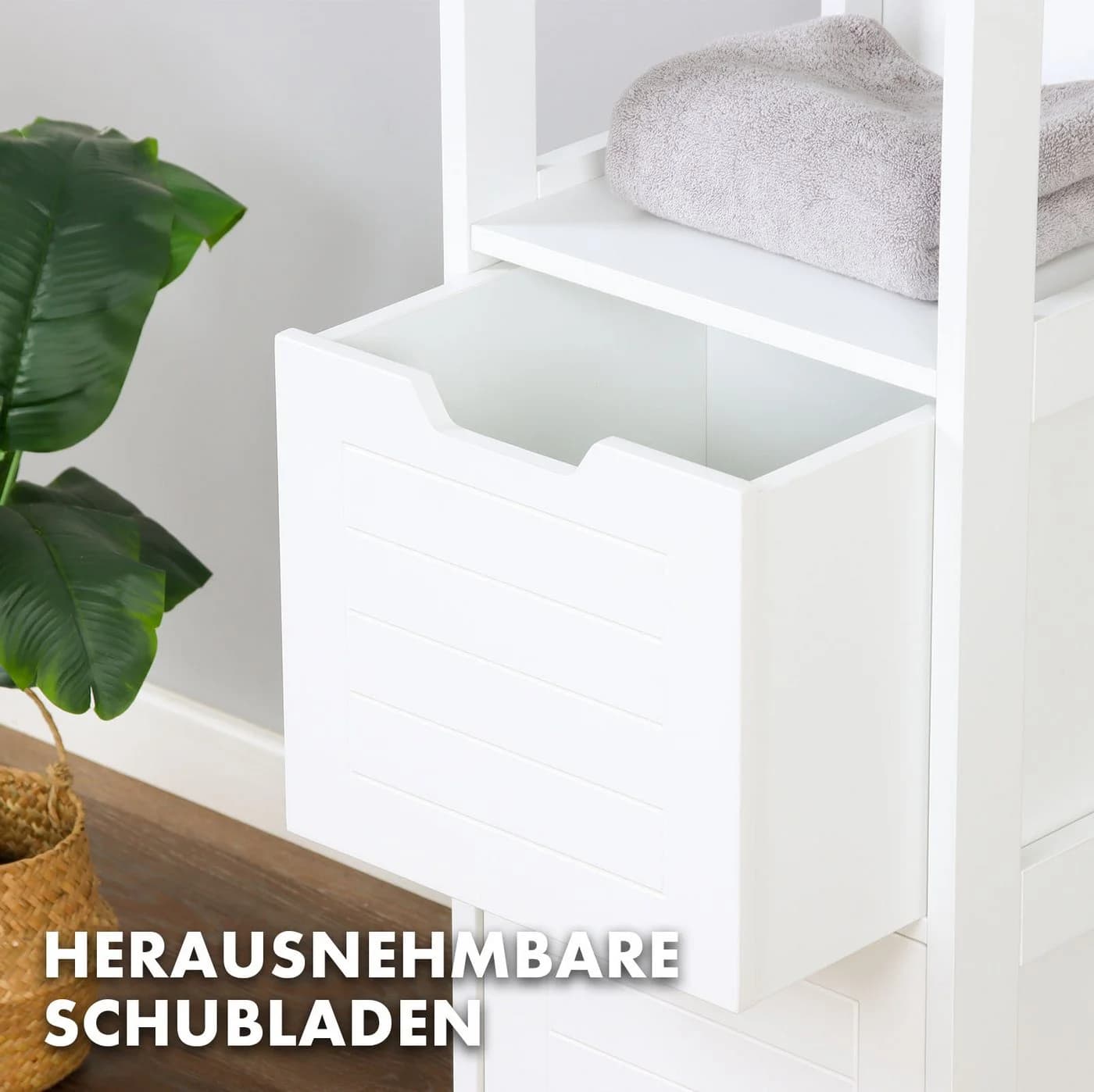 Kubus Hochschrank Vermont Weiß MDF Bad - Bild 3