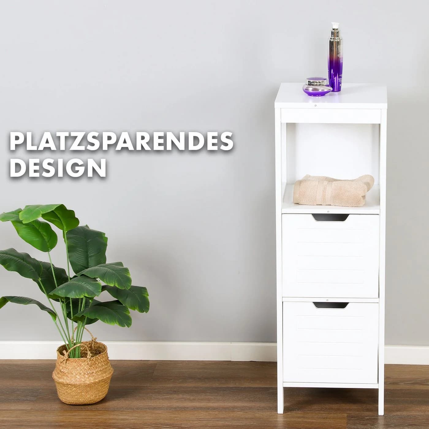 Kubus Hochschrank Vermont Weiß MDF Bad - Bild 5