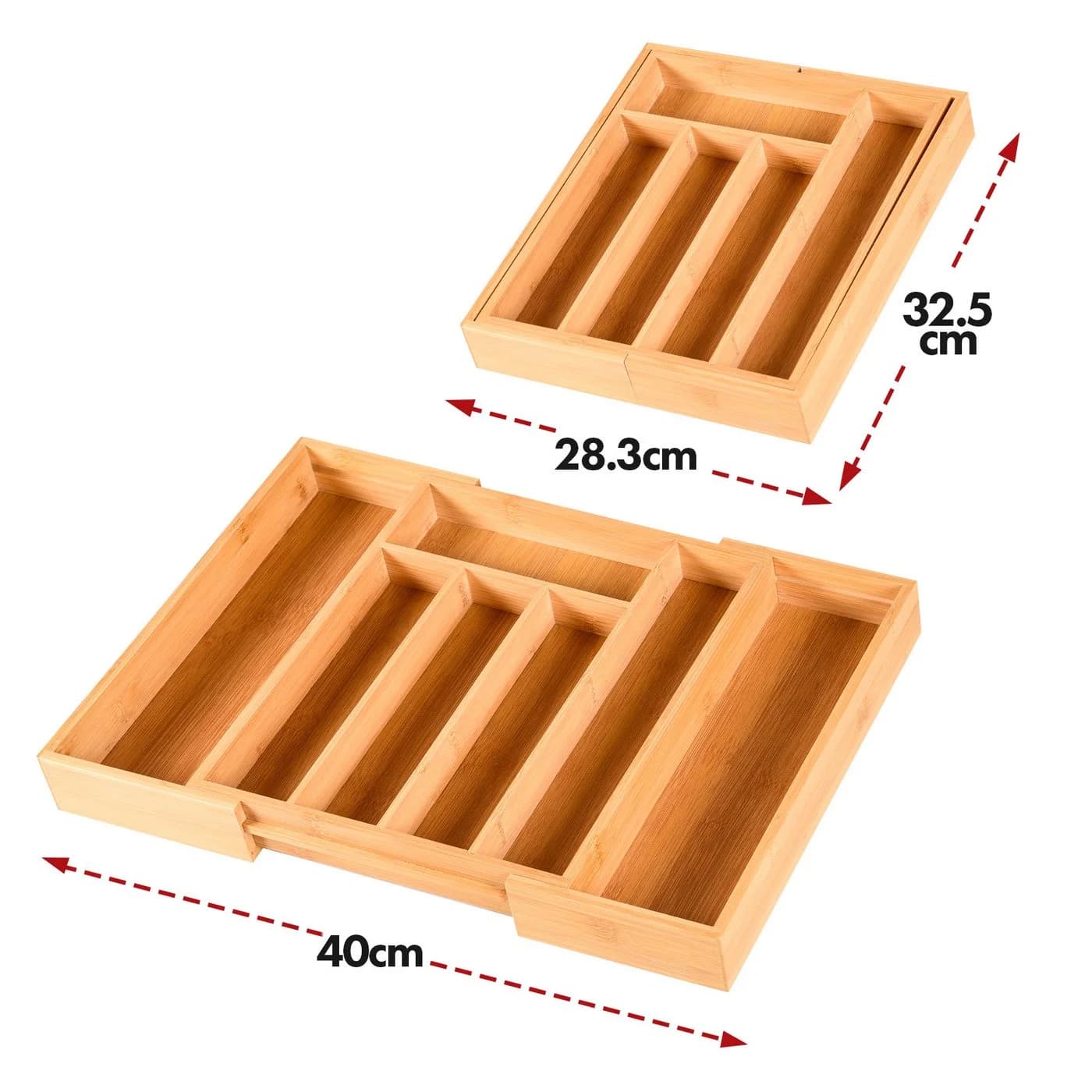 Kubus Besteckkasten Harmony Bambus Verstellbar Braun