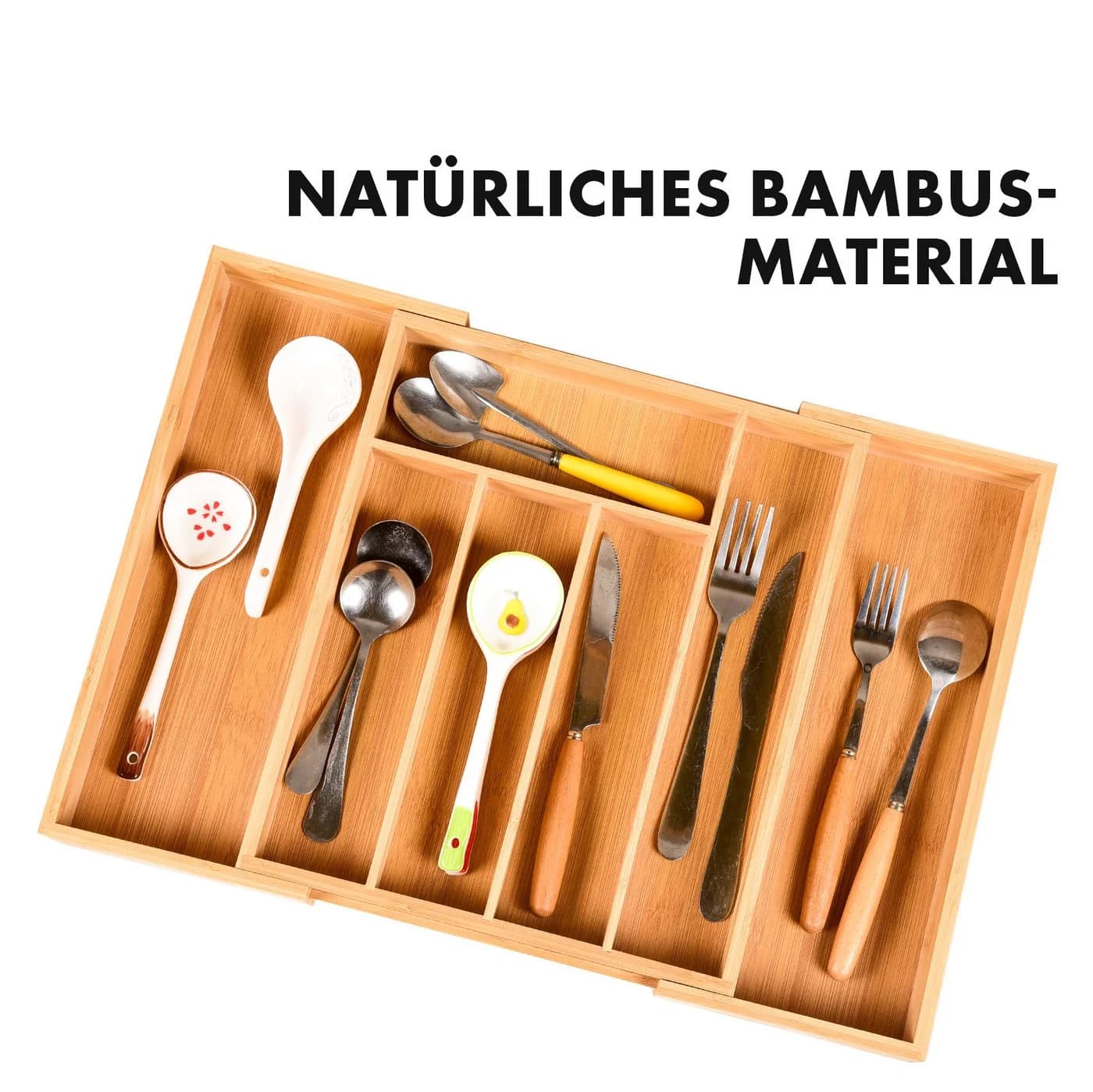 Kubus Besteckkasten Harmony Bambus Verstellbar Braun - Bild 4