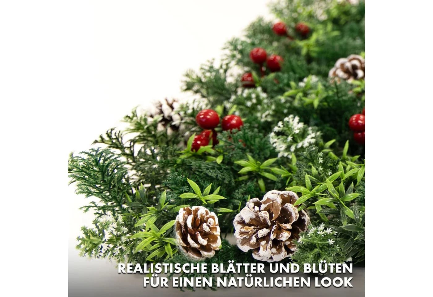 Kubus Kunstpflanze Pflanzenwand Greenglow Rot/Weiß Grün - Bild 4
