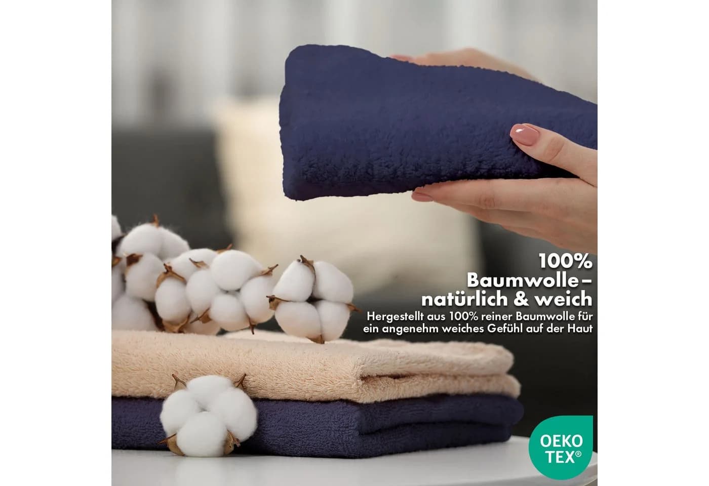 Kubus Handtuch Loomify Baumwolle Weich Saugstark Oeko-Tex - Bild 4