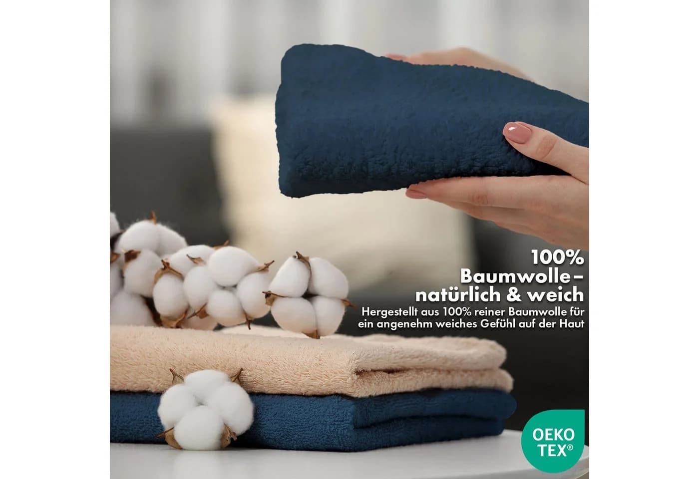 Kubus Handtuch Loomify Türkis 100% Baumwolle Oeko-Tex - Bild 4