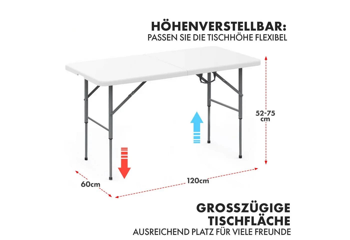 Kubus Klapptisch Haruto Weiß Kunststoff Stahl