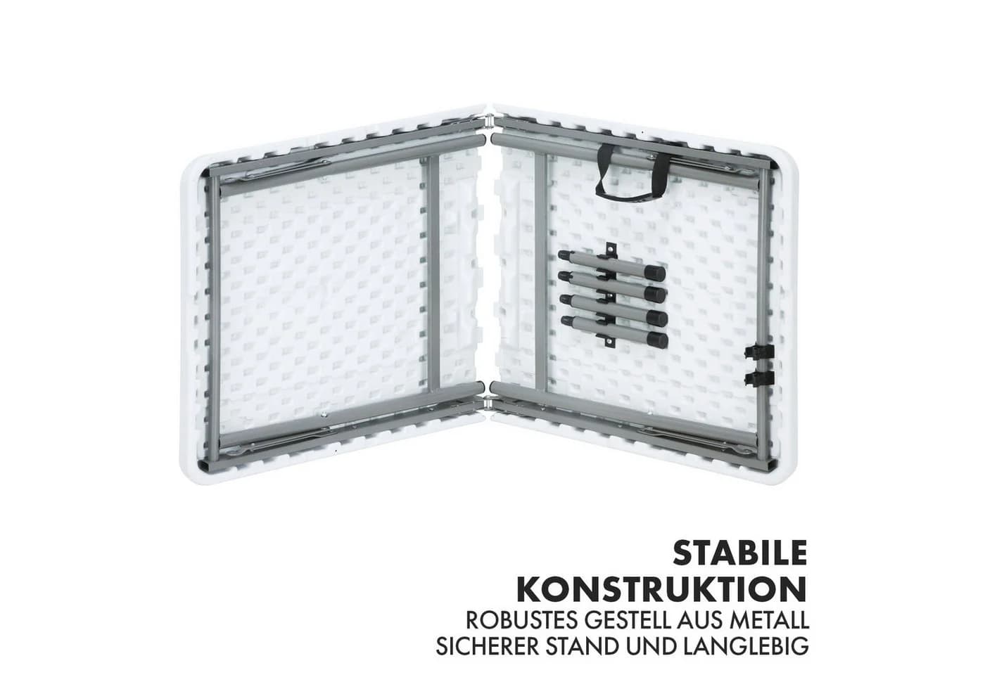 Kubus Klapptisch Haruto Weiß Kunststoff Stahl - Bild 4