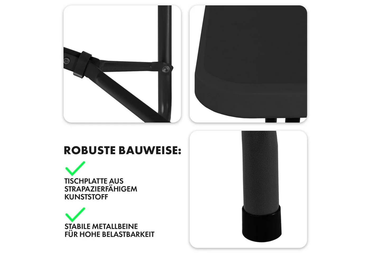 Kubus Campingtisch Nagoya Klapptisch Schwarz - Bild 5