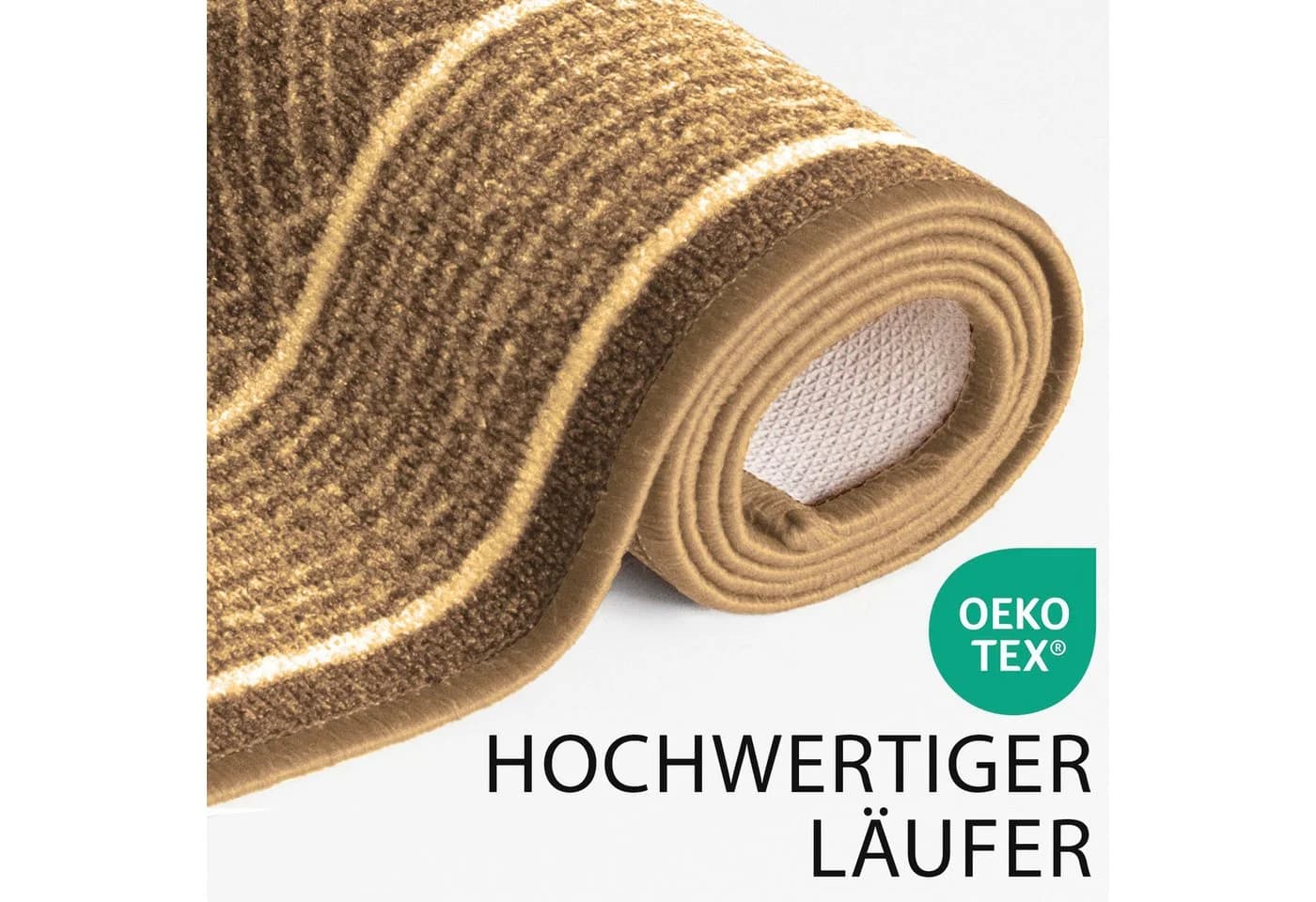 Kubus Teppich Läufer Raute Polyamid Rautenmuster Beige - Bild 3