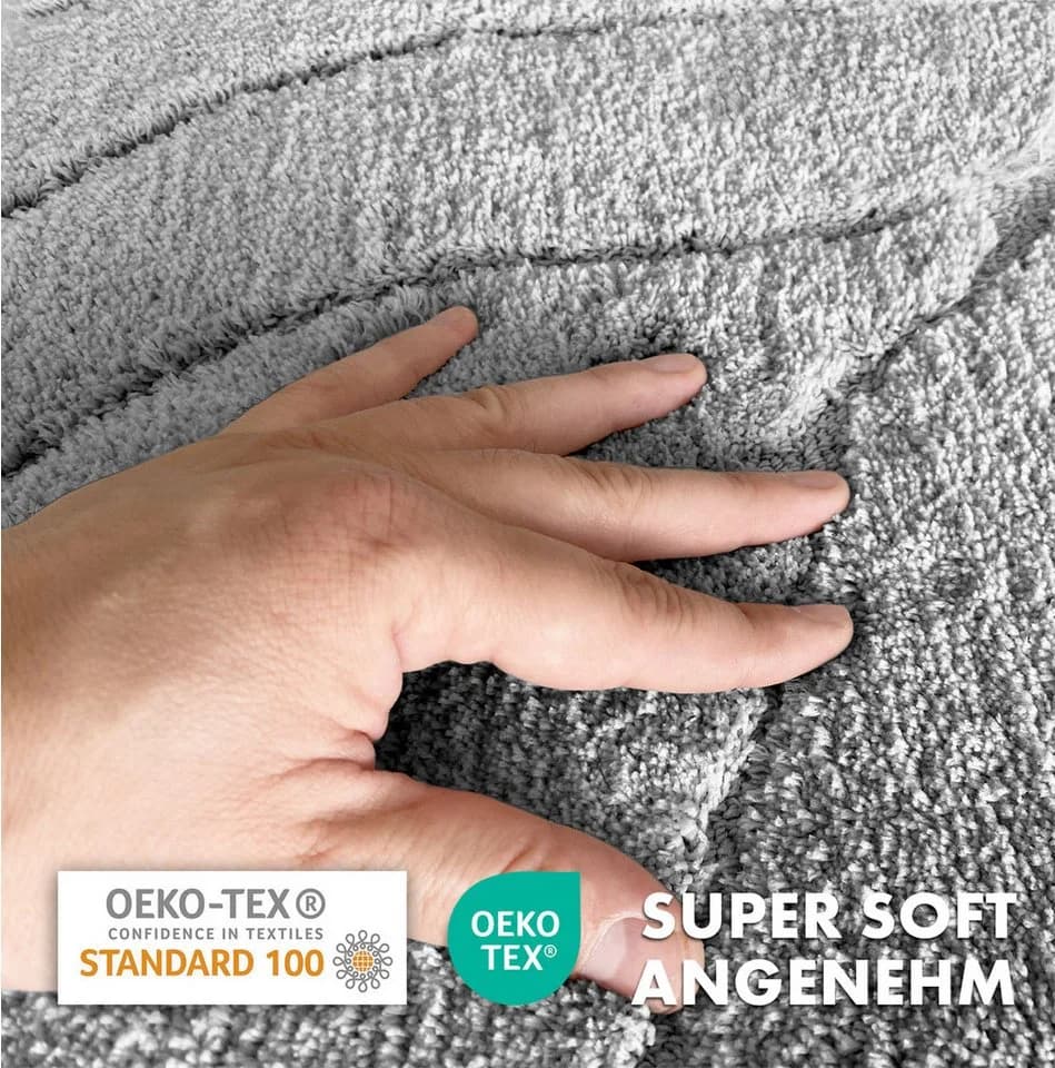 Kubus Duschmatte Elara Runde Badematte Silber Mikrofaser - Bild 5