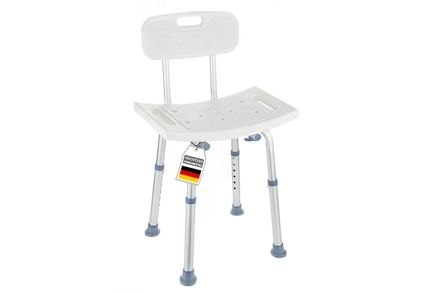 Kubus Duschhocker Lino Weiß Höhenverstellbar mit Rückenlehne - Bild 2