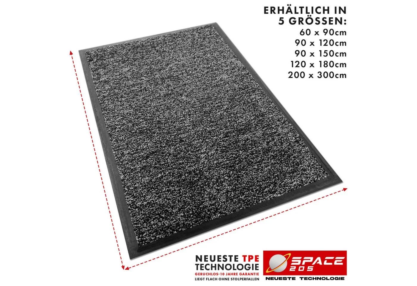 Kubus Griptex Schmutzfangmatte Anthrazit rutschfest hochabsorbierend