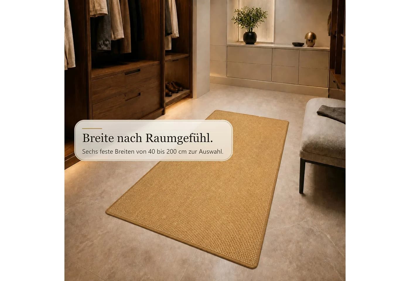 Kubus Sisalteppich Moa 100% Sisal Latexrücken Kettelung - Bild 5