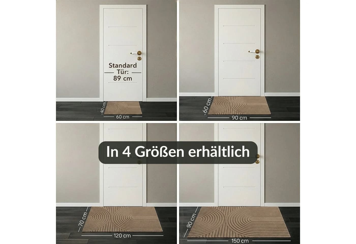 Kubus Schmutzfangmatte Cira Beige Waschbar Rutschfest