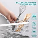 Navaris Geschirrständer Grau mit Abtropfschale & Besteckhalter Bild 3