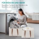 Navaris 2er faltbarer Wäschekorb mit Griffen beige Bild 1