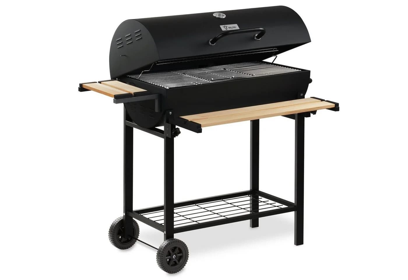BBQ-Toro Holzkohlegrillwagen Schwarz mit Thermometer & Smoker - Bild 2
