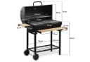 BBQ-Toro Holzkohlegrillwagen Schwarz mit Thermometer & Smoker Bild 3