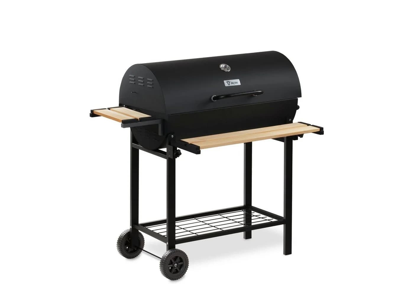 BBQ-Toro Holzkohlegrillwagen Schwarz mit Thermometer & Smoker - Bild 4