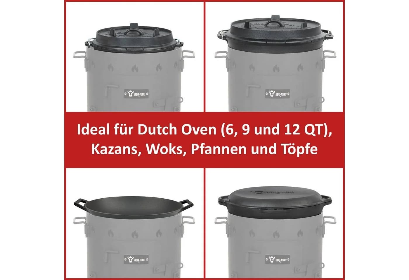 BBQ-Toro Kazan Ofen Feuerstelle Schwarz Ø 35 cm - Bild 3