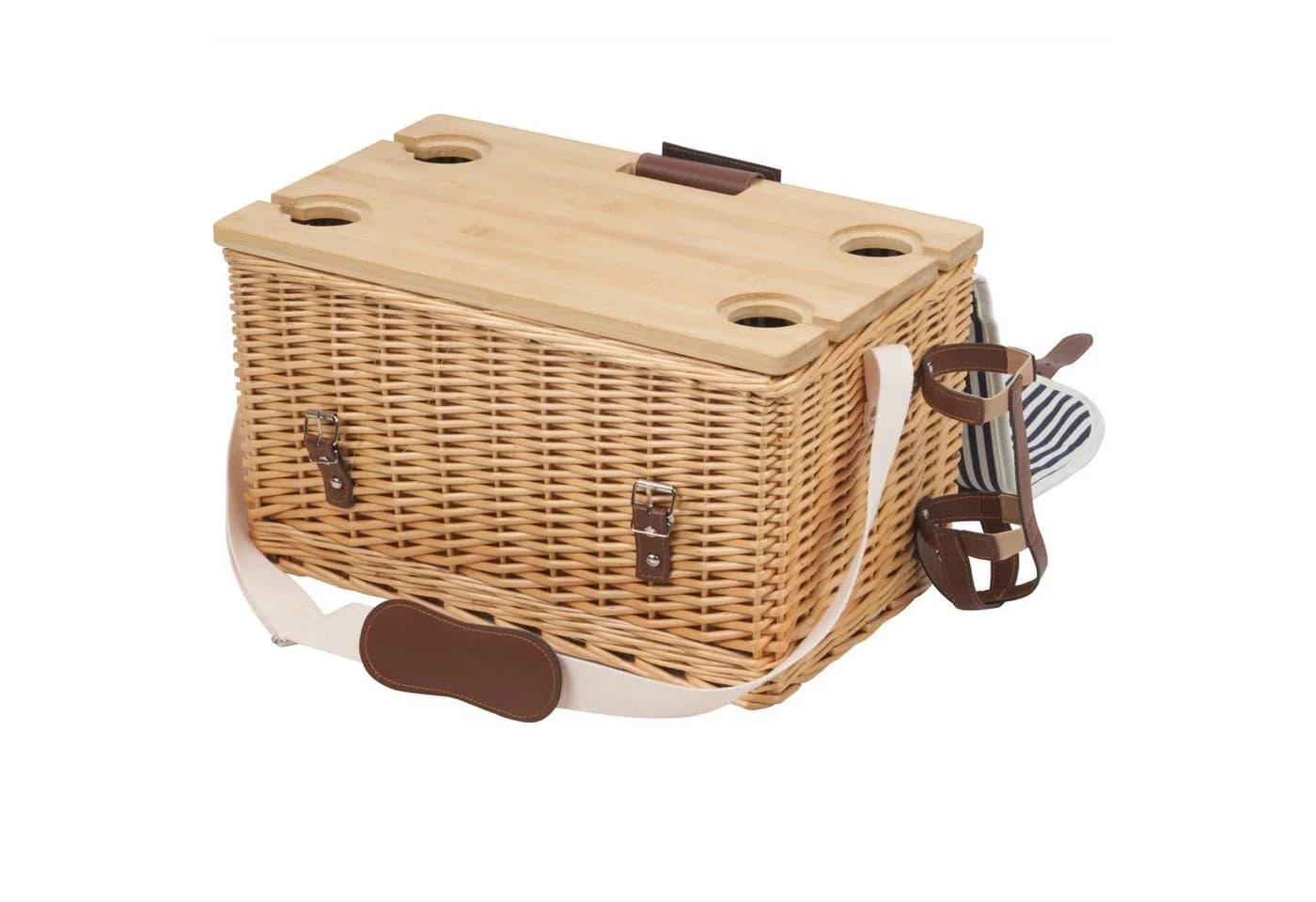 CampFeuer Picknickkorb 4 Personen 25-teilig mit Serviertisch und Geschirr-Set - Bild 4