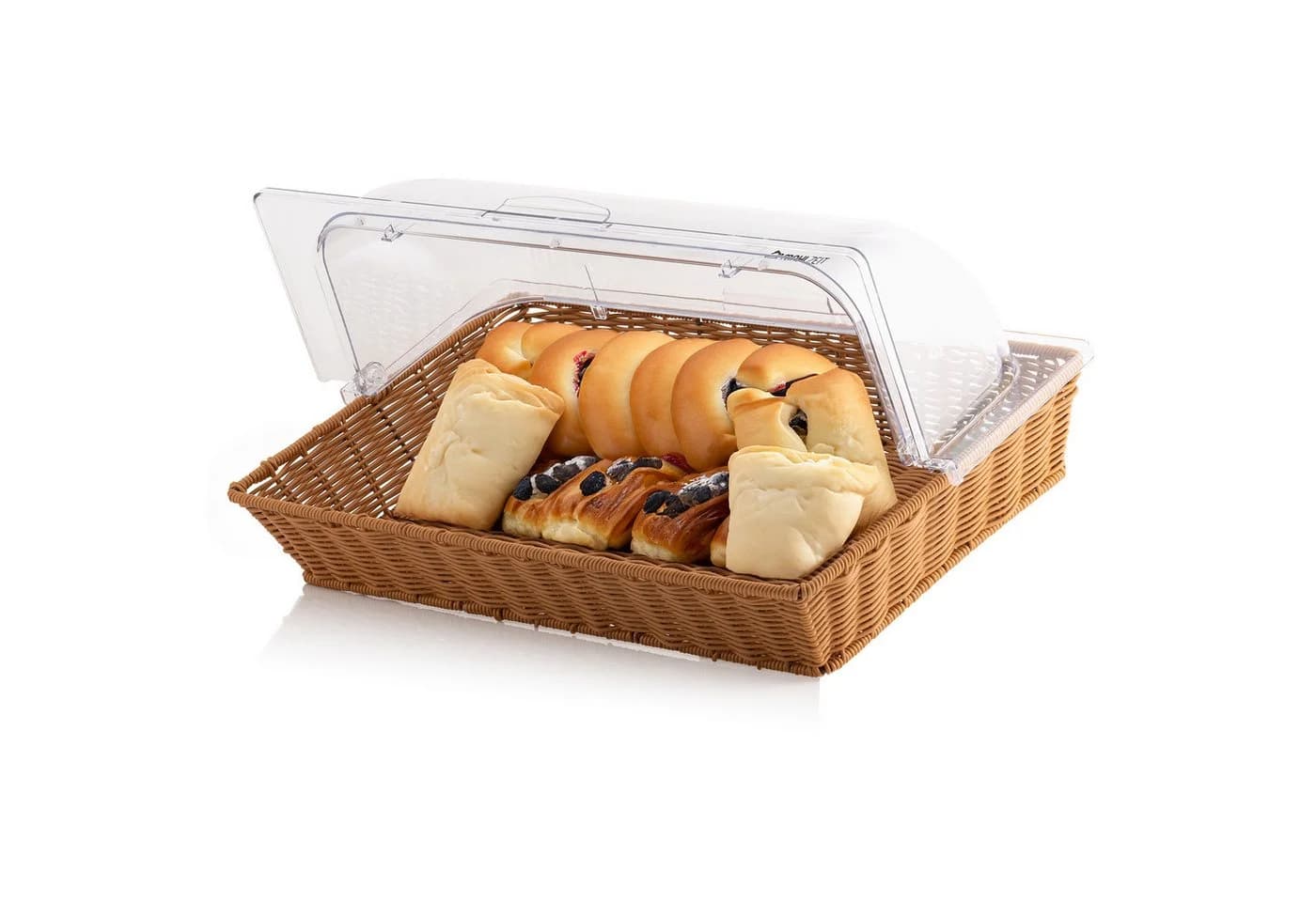 Mahlzeit Brotkorb Rattanoptik mit Rolltop-Deckel Beige/Braun - Bild 2